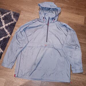 Vintage Nike Mens 1/2 Zip Windbreaker Jacket Pullover Hooded Logo Gray Mens szM